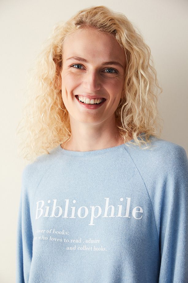 Bibliophile Uzun Kollu Mavi Pijama Set - 3