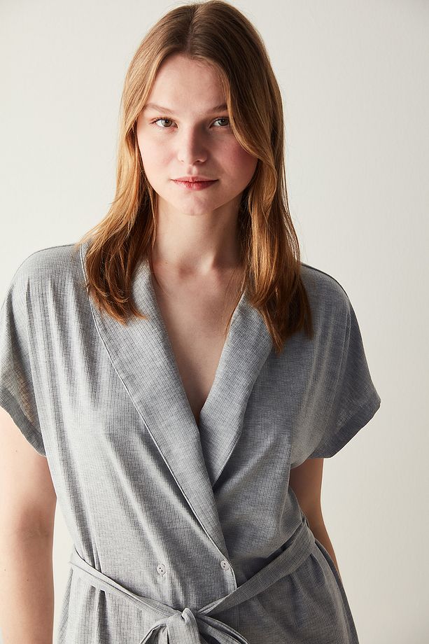 Hailee Gri Pantolon Pijama Takımı - 4