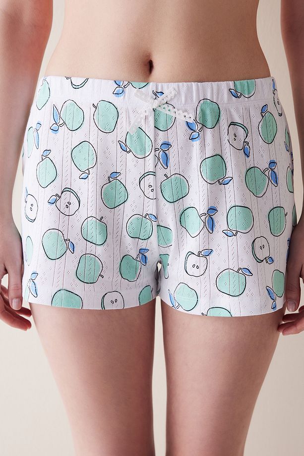 Apples Pointel Beyaz Şort Pijama Altı - 1
