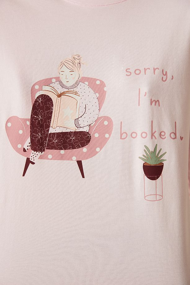 I'm Booked Uzun Kollu Pijama Takımı - 4