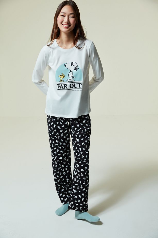 Çok Renkli Lic Snoopy Far Out Pijama Takımı - 5