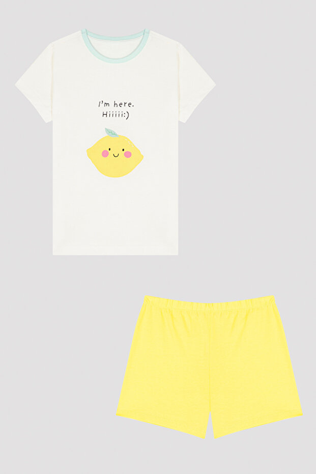 Devojčički set pidžama sa printom limuna - 5