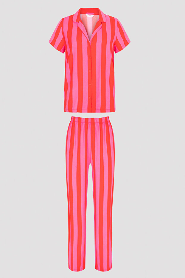 Çok Renkli Ent For You Striped Pijama Takımı - 3