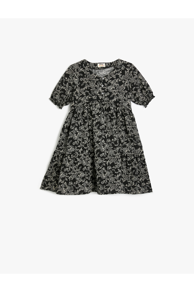 Floral Dress Short Sleeve Cotton