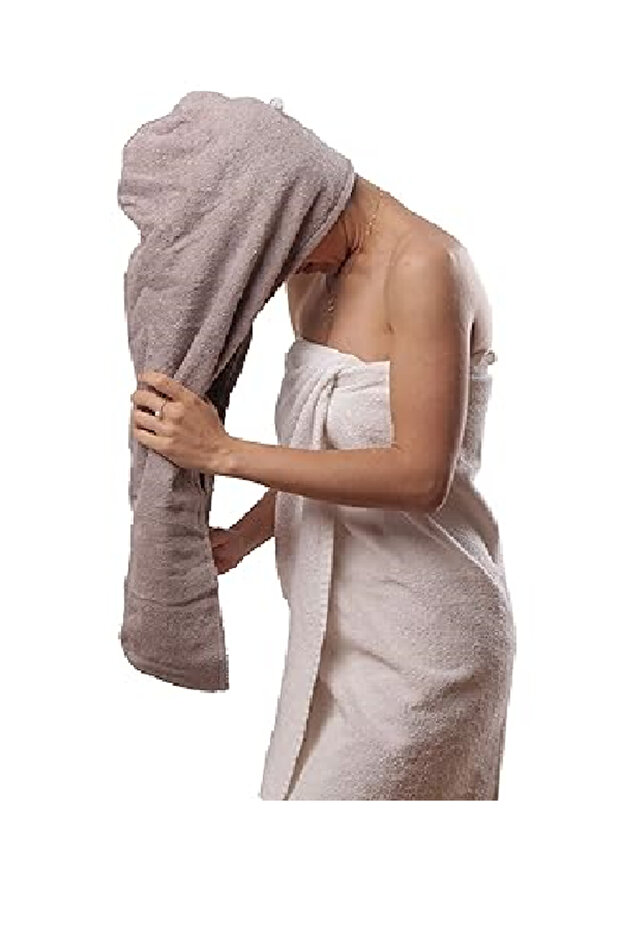 Dried Rose Cotton Hair Drying Cap Head Towel Hair Cap - Cotton Hair Cap (Without Ears)