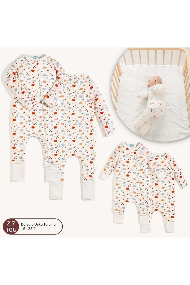 EleleLife Dolgulu Çoçuk/Bebek Uyku Tulumu 2.7 Tog Ekru Riccio - 2