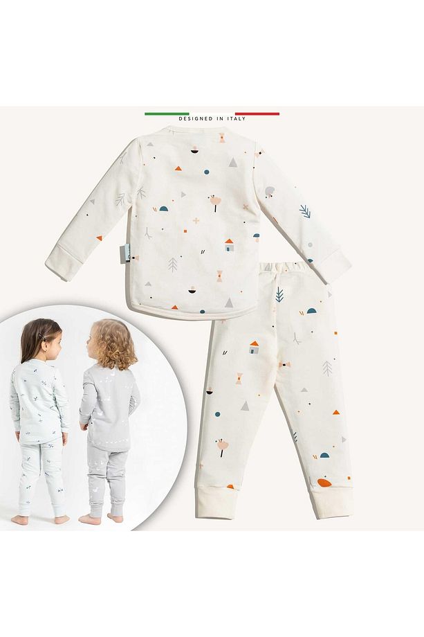 EleleLife Bebek Çocuk Pijama Takımı 1 Tog Krem Mono - 3