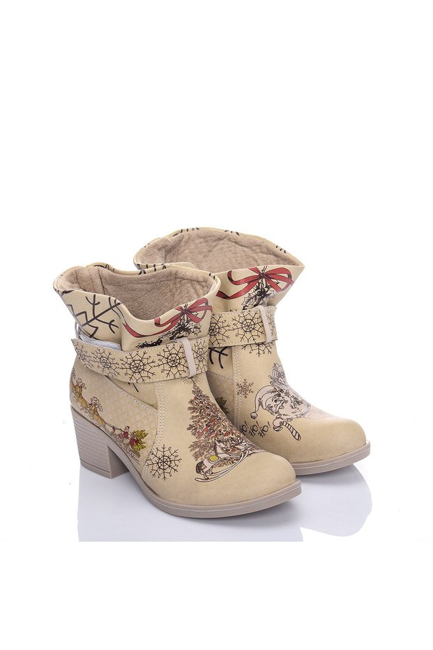 New Year's Themed Multicolored Yellow Women's Boots