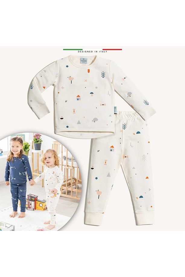 EleleLife Bebek Çocuk Pijama Takımı 1 Tog Krem Mono - 2