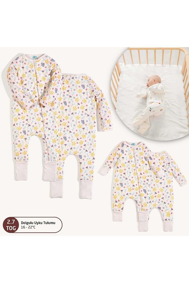 Dolgulu Çoçuk/Bebek Uyku Tulumu 2.7 Tog Pudra Flor - 1