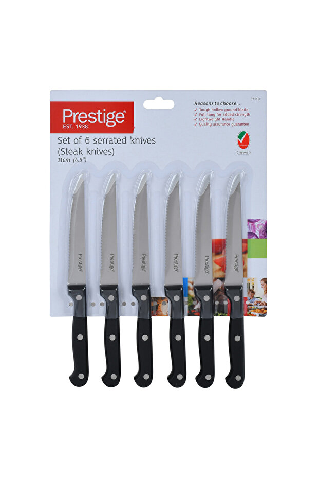 Set of 6 Serrated knives (Steak Knives)