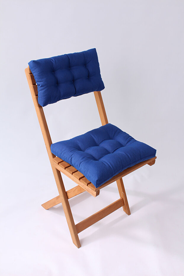 Bistro Kitchen Garden Chair Cushion with Backrest Cobalt Blue (Cushion and Back Mattress)
