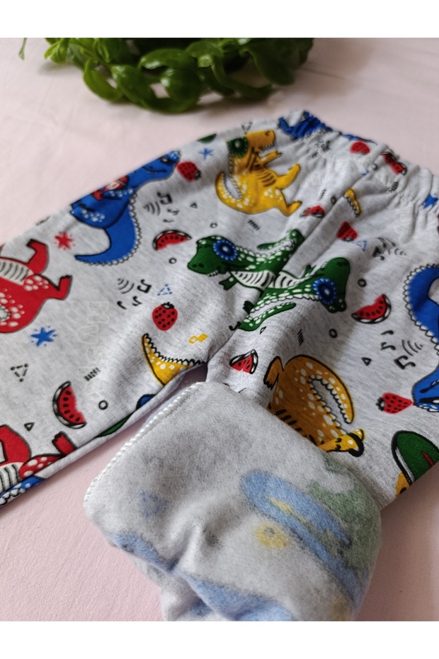dinazor desen pijama takımı içi polarlı - 4