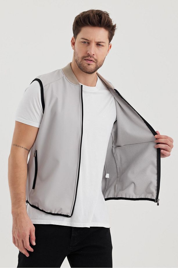 DAR KESİM İÇİ POLAR SU İTİCİ SOFTSHELL KUMAŞ YELEK (UNI-YLK03) - 3