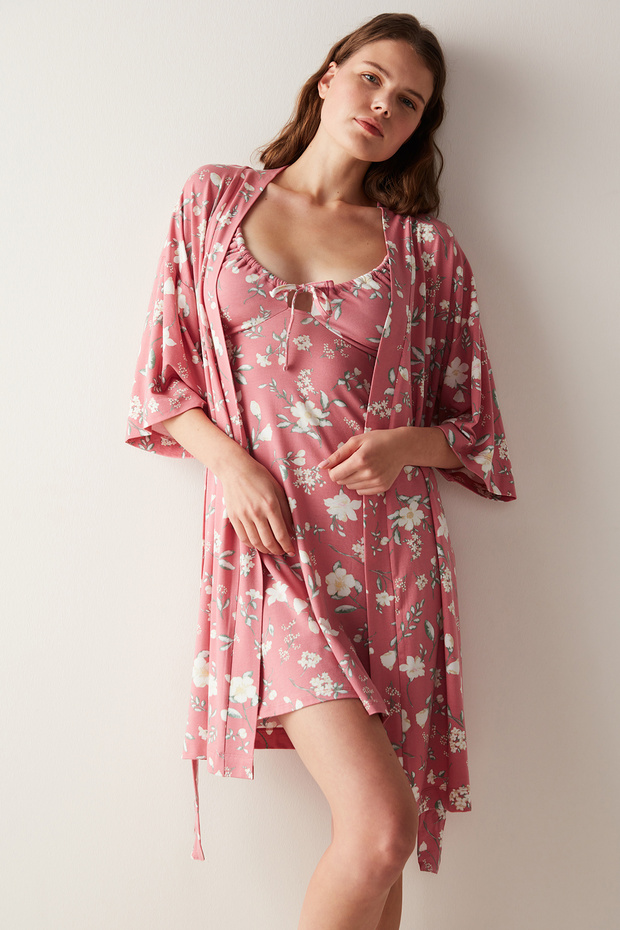 Rochie roz florală - 2