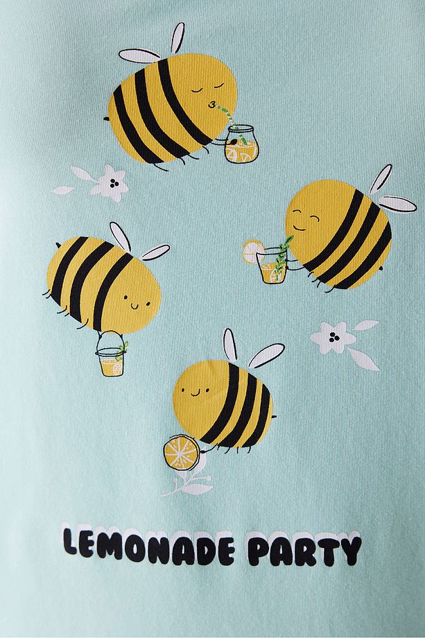 Lemonade Party Mint Şortlu Pijama Takımı - 3