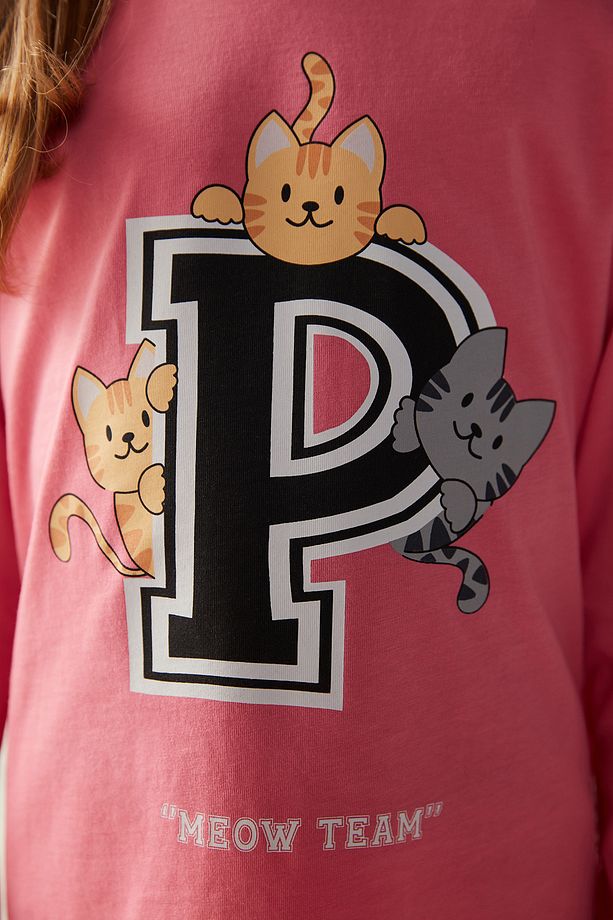 Kız Çocuk Meow Team 2li Pijama Takımı - 5