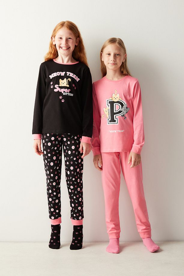 Kız Çocuk Meow Team 2li Pijama Takımı - 2