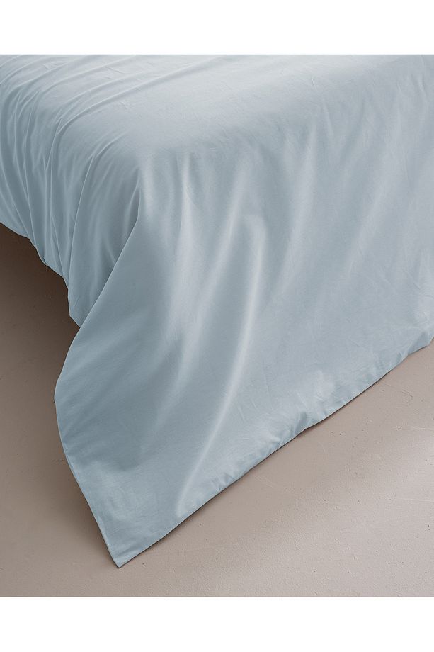 Manon King Size %100 Pamuk Ranforce Düz Nevresim - Mavi - 3