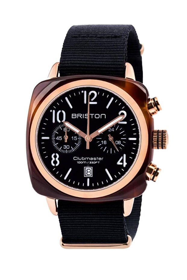 Black Dial Brown Acetate Case Men's Wristwatch