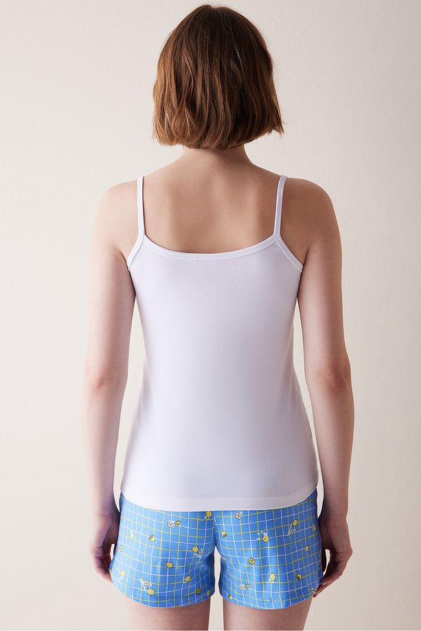 Spring Gingham Çok Renkli Şortlu Pijama Takımı - 4