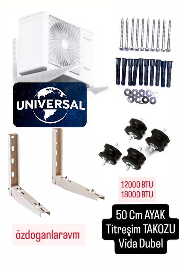 Unıversal Klima    Dış Ünite Montaj Konsol Klima 50 Cm Ayak +Titreşim Takozu +Vida Dubel - 1