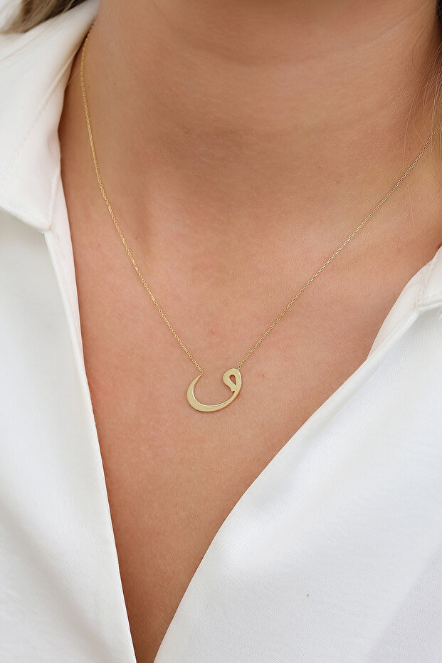 8 Ayar Altın Vav Kolye - 3