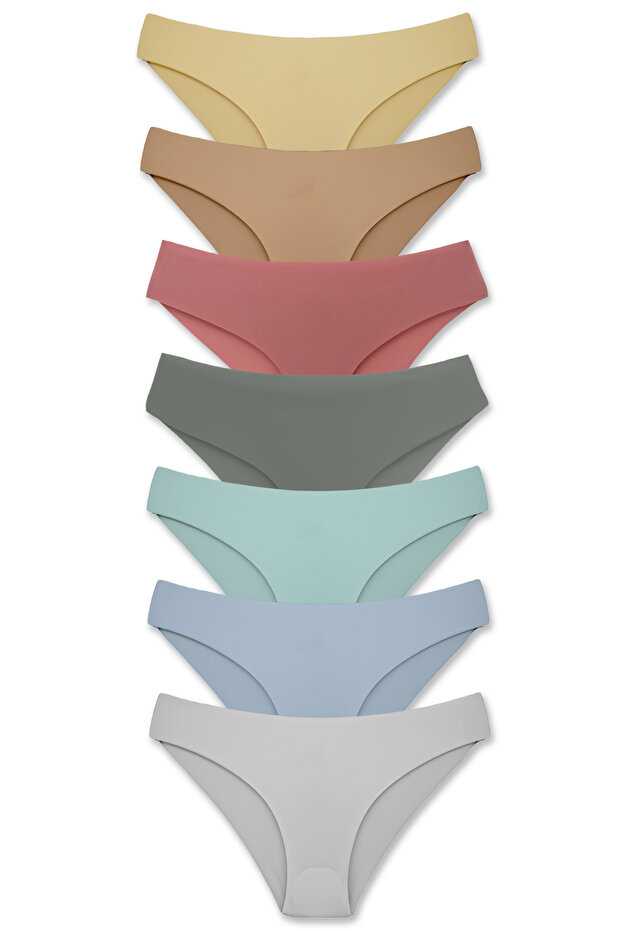 7-Piece Interlock Fabric Laser Cut Seamless Non-Marking Slip Women's Panties