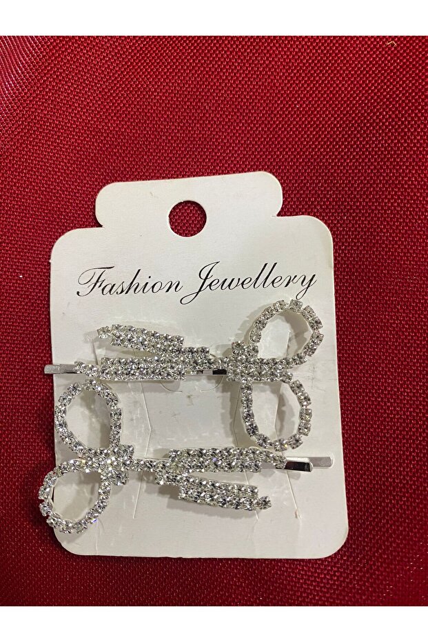 2 قطعة مشبك مقص فضي - 1