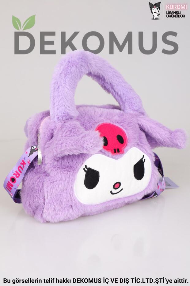 New Season Licensed Kuromi Basic Plush Strap Shoulder Bag with Decomus