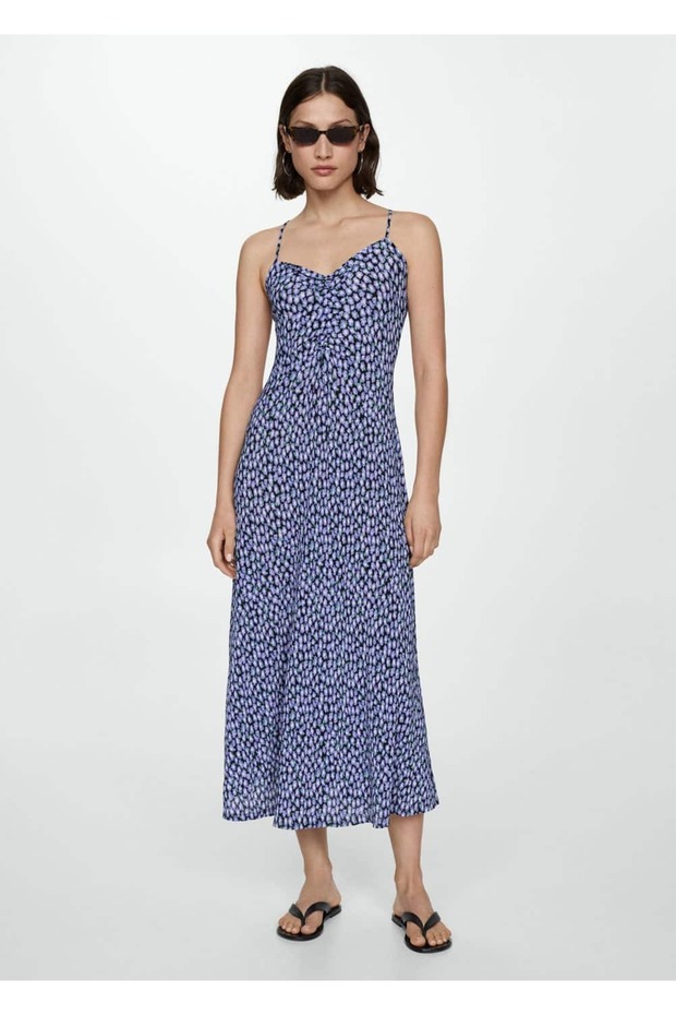 Desenli uzun elbise - 2