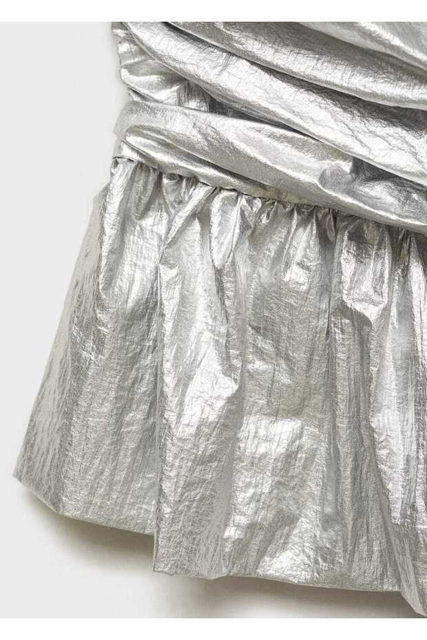 Metalik straplez bluz - 8