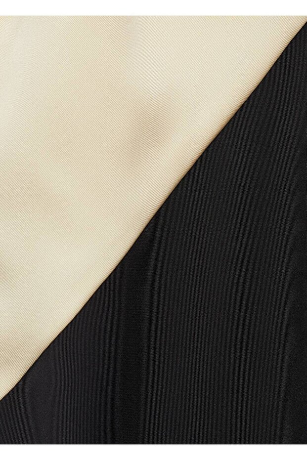 Zweifarbiges Satinkleid - 8