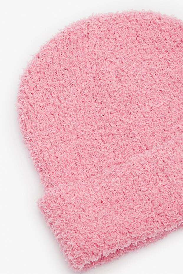 Kız Çocuk Simli Pembe Bere - 5