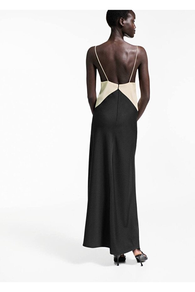 Zweifarbiges Satinkleid - 4