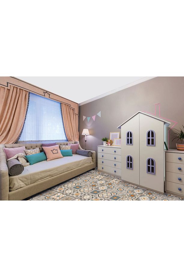 Kendinden Yapışkanlı Kayısı Desenli Pvc Karo 10x10 Cm 20'li Paket - 6