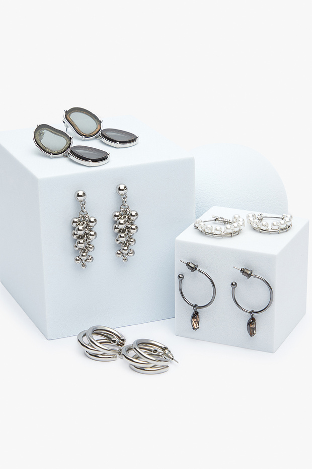 Loya Silver Earring Set