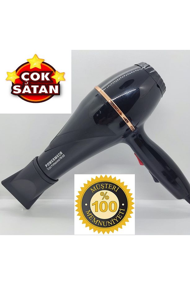 POWERMECH Pm-502 3500 Performans Profesyonel Kuaför Fön ve Saç Kurutma Makinesi Siyah  2500W - 1