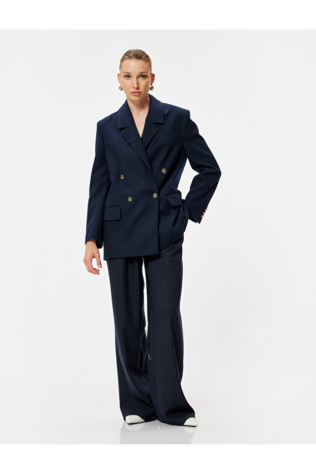 High Waist Fabric Palazzo Pants with Pockets