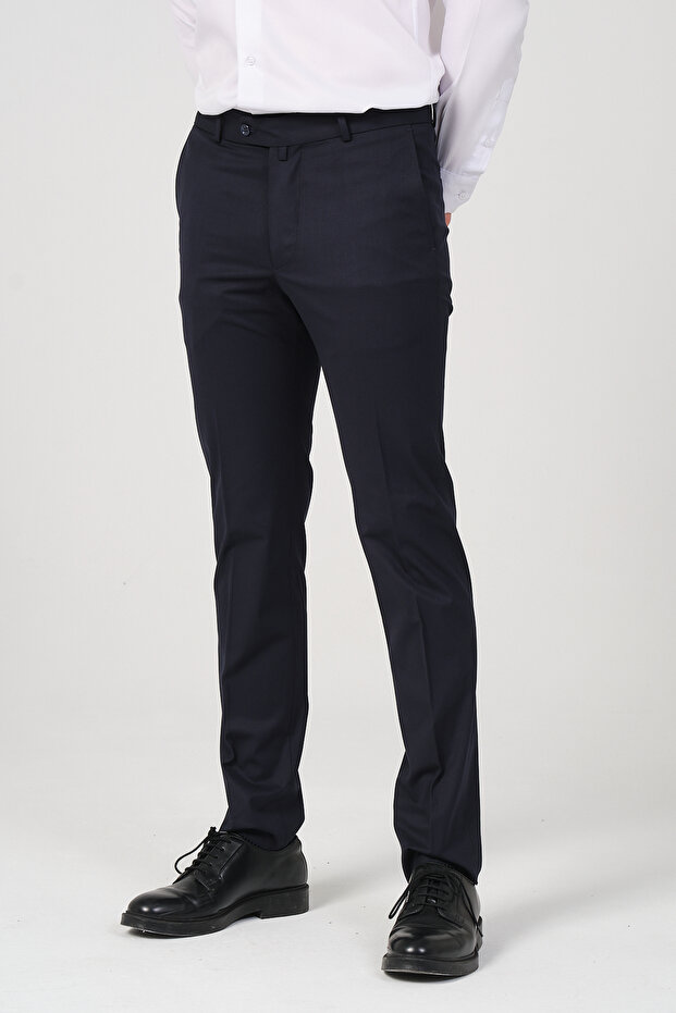 Slim Fit Men's Fabric Trousers
