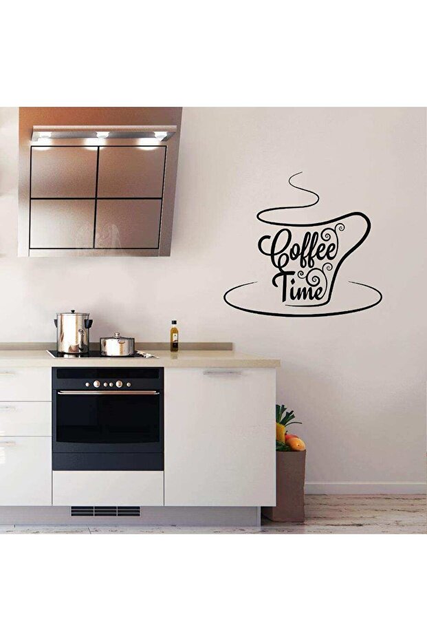 Coffee Time - Cup Silhouette Decorative Kitchen Wall custom new sticker, Sticker, Label