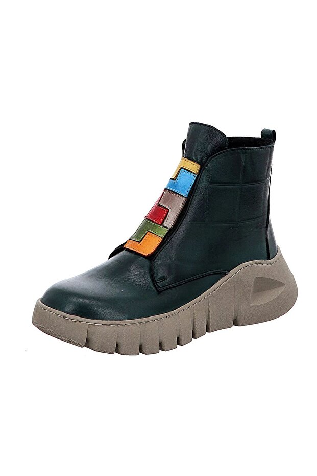 Oil Green Genuine Leather Boots - Model Name: Stockholm