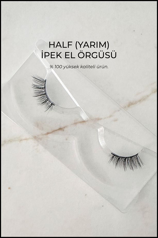 Half İpek Kirpik - Doğal ve Hafif Kirpik - Köşelere Takılan (Yarım Boy) Takma Kirpik - 4
