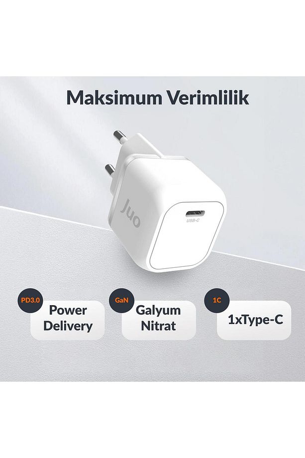20w Gan Usb-c Şarj Aleti Iphone & Ipad & Android Uyumlu Pd Qc4.0 Type-c Hızlı Şarj Cihazı Beyaz - 6