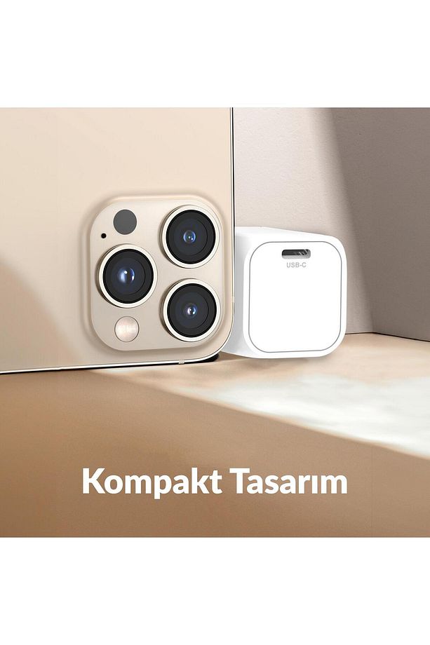 20w Gan Usb-c Şarj Aleti Iphone & Ipad & Android Uyumlu Pd Qc4.0 Type-c Hızlı Şarj Cihazı Beyaz - 7