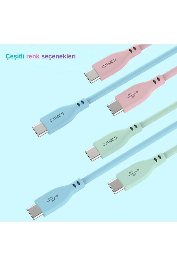 Type-c To Type-c Silikon Pd Hızlı Şarj Kablosu Pembe - 3
