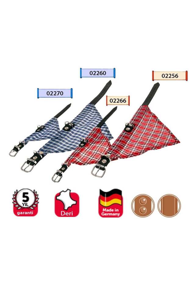 Leather Bandana Neck Collar 27cm Red