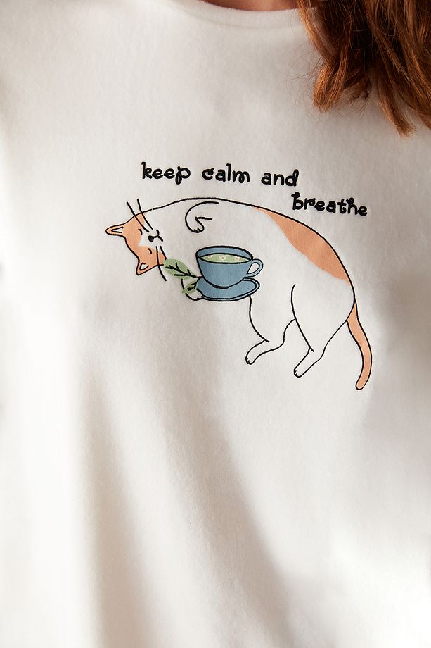 Keep Calm Fuzzy Pijama Takımı - 4