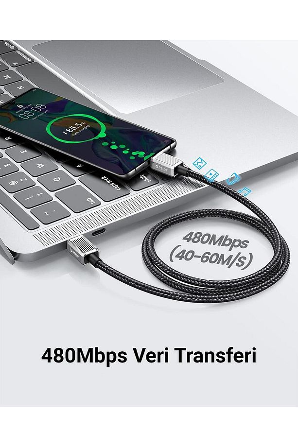 60w 3a Pd Type-c To Type-c Hızlı Şarj Ve Data Kablosu 1.5 Metre - 5