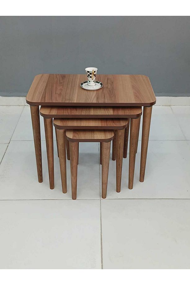 4'lü Mdf Ahşap Zigon Sehpa - 1